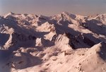 Vue sur l'Albaron (3637 m) et la Pointe de Charbonnel (3752 m).