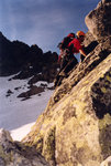 Première longueur, sur des belles dalles de granit.