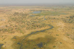 Le delta de l'Okavango vu du ciel.