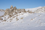 Blocs de granite et sommet de l'Incudine.