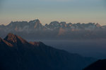Les Grandes Jorasses, l'aiguille Verte et le mont Dolent.