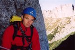Rémi, dans la voie de la Tour des Gémeaux.
