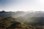 La Haute Tarentaise, avec l'Aiguille de la Grande Sassière, la Tsanteleina, la Pointe de la Galise, et au fond le Grand Paradis.