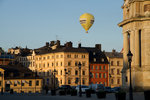 Mongolfière au-dessus du centre ville